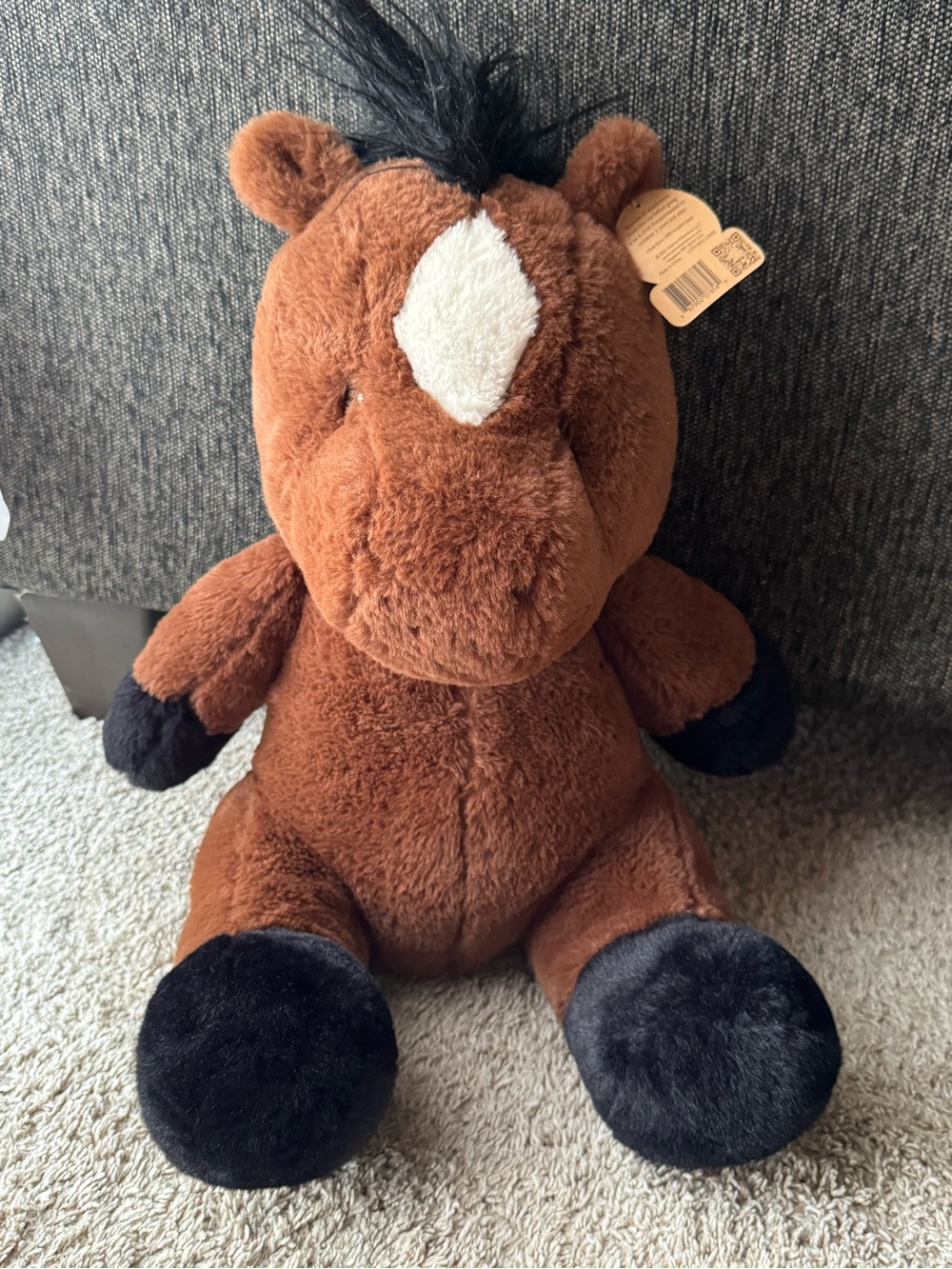 NWT Animal Adventure Brown Horse Plush Stuffed Animal Pony Black Mane